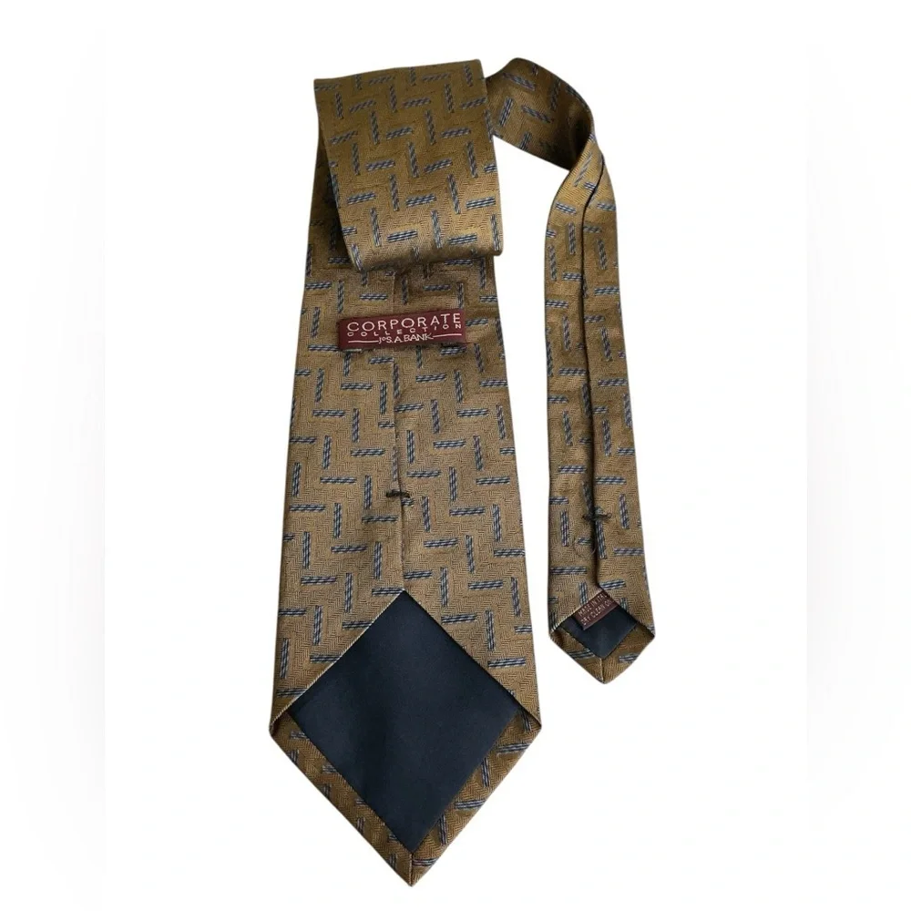 Jos. A. Bank Gold and Blue Patterned Tie
